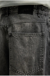 กางเกงยีนส์ขาบานสำหรับผู้ชาย, กางเกงยีนส์ผ้าฝ้าย100% โอเวอร์ไซส์ทรงหลวม - Product Image 5