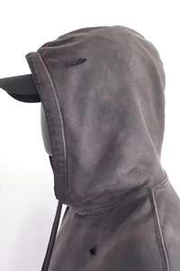 เสื้อฮู้ดดี้ผู้ชายทรงโอเวอร์ไซส์ สไตล์วินเทจ ล้างสีแบบแอซิด  แบบมีเชือกผูก  แบบทำสีซีด  แบบเปล่า  แบบสั่งทำพิเศษ - Product Image 5