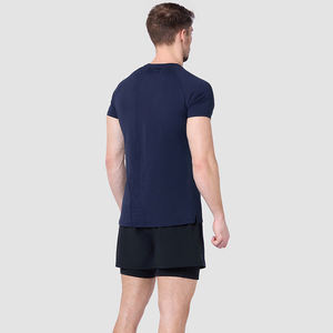 T-shirts de sport ajustés pour hommes, personnalisables OEM, respirants, écologiques, à manches courtes et col rond - Product Image 3