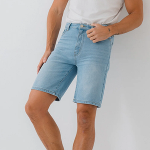 Shorts en jean décontractés pour hommes taille haute fabriqués en usine méthode de tissage tricoté de style droit Offre Spéciale service OEM - Product Image 4