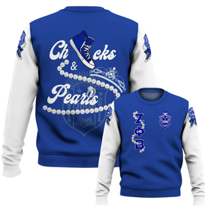 Zeta Phi Beta Blue Sorority 1920 <b>Crewneck</b> <b>Sweatshirt</b> Women Greek Letter Embroidered - Product Image 6