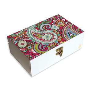 Boîte de rangement décorative multifonctionnelle en MDF imprimé Boîte de rangement en bois élégante pour la maison, le bureau et les cadeaux - Product Image 4
