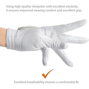 Guantes de Golf Unisex OEM de Alta Calidad, 100% Cuero Genuino Cabretta, Duraderos, con Logotipo Personalizado, Impermeables, Correa de Muñeca Ajustable, para Exteriores - Product Image 2