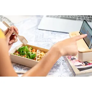 Boîte à lunch en bambou personnalisée Laksa pour fournitures de bureau - Product Image 6