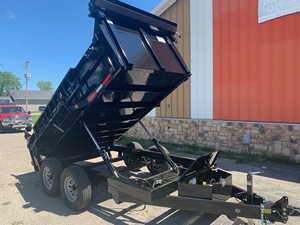 Load Trail Dump Trailer 10 Ton Hydraulic Tipper Farm Trailer <b>Black</b> Dual Axle - Product Image 6