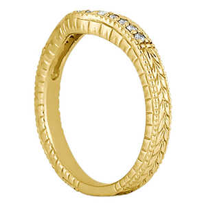 14k Yellow Gold <b>Fine</b> <b>Jewelry</b> <b>Sets</b>-Antique Style Engagement Ring and Wedding Band Perfect Match - Product Image 3