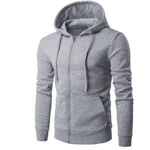 Nouveaux sweats à capuche décontractés pour hommes, zippés, épais, respirants, à motif uni, personnalisables, en polyester/coton - Product Image 6