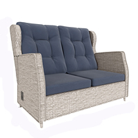 Ensemble de mobilier d'extérieur moderne en aluminium avec tissu imperméable pour patio, salon, parc, hôtel, cour, idéal pour café et repas