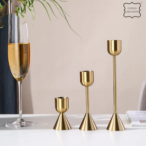 European Luxury Classical Metal Candle Holder Golden <b>Candlestick</b> for Wedding Christmas Table Home Decor Other Candle Jars - Product Image 3