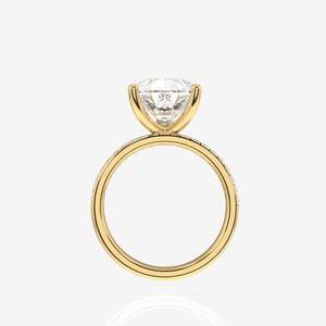 18K Gold <b>Ring</b> with Pear-Shape Moissanite Diamond Three-Layer Pave Elegant and Luxurious Style - Product Image 4