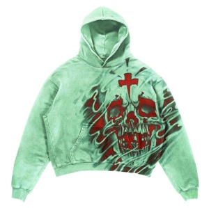 Sweat-shirts d'hiver personnalisés pour hommes, style streetwear, 100% coton, coupe ample, respirant, en molleton bouclette, effet vieilli, broderie acide vintage - Product Image 3