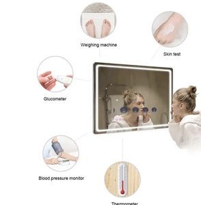 BONG SEN Vintage Black <b>White</b> Gold <b>Square</b> Design Touch LED Glass Bathroom Mirror with Drying Function Customizable Size - Product Image 5