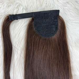 Cola de caballo 100% cabello humano virgen no Remy máquina recta Natural doble trama vietnamita un donante todos los colores adecuados - Product Image 3