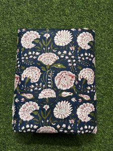 Artisan <b>Blue</b> & White Floral Hand Block Print Fabric 100% Cotton Fabric Boho <b>Curtain</b> Fabric Handmade Indian Textile Materials - Product Image 6