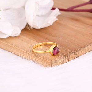 Vente en gros Bague en argent sterling 925 Pierre précieuse tourmaline rose naturelle Bague plaquée or Bijoux de mariage Unisexe Cadeaux de fêtes - Product Image 5