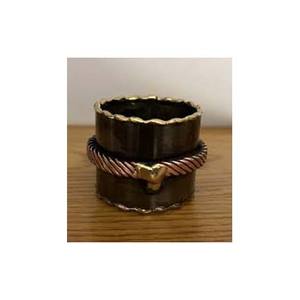 Or Antique en laiton rond creux avec fil de cuivre nervuré Design pas cher rond de serviette vaisselle accessoires décoratifs rond de serviette - Product Image 1