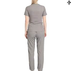 Uniforme médico suave al por mayor ajuste perfecto uniforme médico personalizado manga corta Hospital cremallera uniformes conjuntos para mujer - Product Image 3