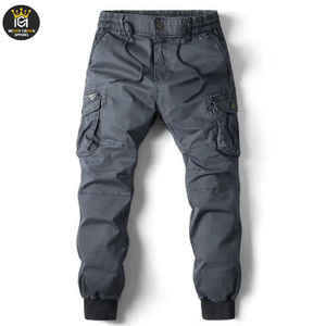 กางเกงคาร์โก้ผู้ชายแบบสมาร์ทแคชชวล ผ้าแคนวาส ระบายอากาศ ผูกเชือก ติดกระดุม ผ้าถัก มีหลายกระเป๋า กันน้ำ ผ้าโพลีเอสเตอร์/คอตตอน - Product Image 6