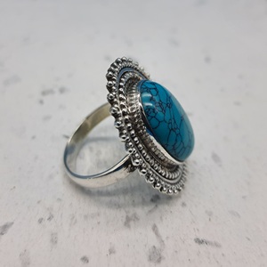 Trendy Natural <b>Turquoise</b> 925 Sterling Silver <b>Ring</b> Custom Birthstone <b>Ring</b> Dainty Handmade Gemstone <b>Ring</b> for Women - Product Image 3