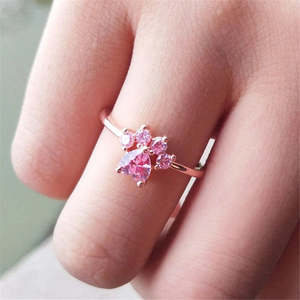 NOVAMART Fine Rose Gold 925 Silver Fashion <b>Cat</b> Paw <b>Ring</b> for Children-Free Size Gift-Ready Wholesale Export - Product Image 3