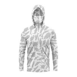 Conjuntos de pesca de manga larga de camuflaje con logotipo personalizado para hombre, sudaderas de secado rápido de poliéster duradero, Sudadera con capucha de protección UV UPF 50 + transpirable - Product Image 6