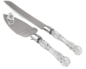 Ensemble couteau et serveur de gâteau de mariage en acier inoxydable de style nouveau lourd dans des outils de gâteau pour le bureau et la maison de SCI - Product Image 1