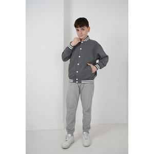 Double-Thread Fabric Snap-Front Knit Collar College Cardigan for <b>Boys</b> (11-15 Years) <b>Coats</b> & <b>Outwear</b> - Product Image 1