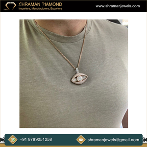 Colgante Horus de Plata 925 Bañado en Oro Rosa con Diamante Moissanita, Joyería Religiosa Hip Hop, Amuleto de Protección Ocular para Fiesta de Graduación - Product Image 5