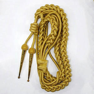 Cordón de Seda Aiguillette 100% Algodón, Cordón para Hombro de Vestido con Puntas de Latón Plateado, Cordones Personalizados de Alta Calidad - Product Image 1