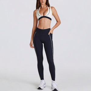 Ensemble de fitness extensible pour femmes, vêtements de sport personnalisés de qualité supérieure, vêtements de sport en gros, leggings de yoga à taille élastique - Product Image 2