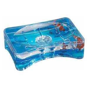 Jabonera Transparente Decorada PYXIS de 11x3.6x7.6cm para la Colección de Accesorios de Baño Gedy - Product Image 1