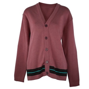 <b>Women's</b> Trendy Casual Fashion V-neck <b>Cardigan</b> Full Sleeve Solid Colour Knitted <b>Button</b> Closure Autumn Wear Sweater - Product Image 4