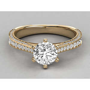 Bague de fiançailles en or blanc 14 carats avec diamant solitaire de laboratoire (taille Radiant et taille Émeraude) - Product Image 1