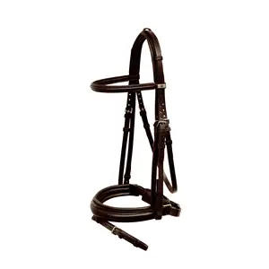 Joya Snaffle Padded Leather Horse Bridle with Flash Noseband and brow band with stainless fitting