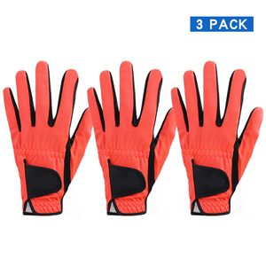Gant de golf en cuir Cabretta à impression complète avec motif Cessbard couleur noire et rouge durable grande taille gants pour hommes - Product Image 5