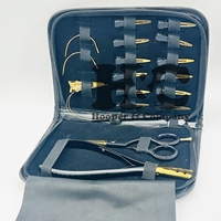 Kit d'outils pour extensions de cheveux en acier inoxydable HOOPER and COMPANY avec étui à pinces et logo - Utilisation commerciale durable
