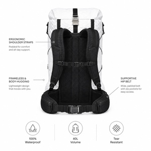 Custom Logo <strong>40L</strong> Ultralight <strong>Backpack</strong> with Dual Metal Buckles Waterproof Hiking Pack Outdoor Trekking Bag OEM - Product Image 5