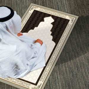 เสื่อละหมาดกันลื่น: พรมพิมพ์ลายสำหรับการละหมาดอิสลามอย่างสง่างาม, พรมบางแบบไม่ถักทอ - Product Image 2