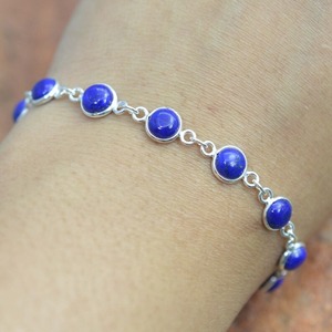 Lapis <b>Gemstone</b> <b>Bracelet</b> Jewelry For Women Silver Boho Style Jewelry 925 Sterling Silver Trending Handmade <b>Bracelet</b> Gift For Her - Product Image 4
