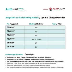 Pomo de cambio de marchas para Peugeot 207, 307, 301, Partner Tepee - 5 Gear-Cromo mate - Product Image 2