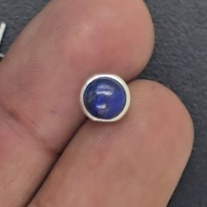 Natural <b>Blue</b> Lapis <b>Earrings</b> in Handmade 925 <b>Silver</b> Jewelry for Women - Product Image 1