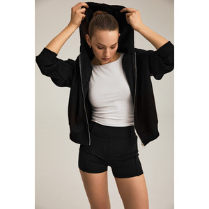 Urban Beat TORCE Sweat-shirt oversize à capuche avec découpes sur le devant et fermeture éclair en métal pour femme - Product Image 3