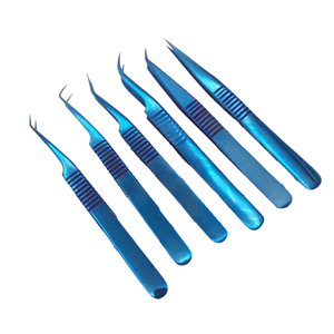 Pinzas profesionales para pestañas de Plasma azul, acero inoxidable, diseño personalizado, línea de patrón de alta calidad, pinzas para extensión de pestañas - Product Image 1
