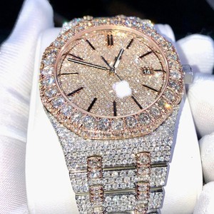 นาฬิกาผู้ชายสายหนัง Moissanite สไตล์ฮิปฮอปดิจิตอลหรูหราสไตล์ฮิปฮอป - Product Image 2