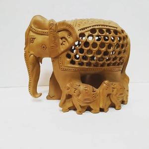 Figurine d'éléphant en bois sculptée à la main, statue décorative moderne pour la maison, le salon, le bureau, l'exposition artistique - Product Image 5