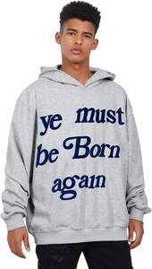 Conception d'impression personnalisée Sweat à capuche surdimensionné gris pour hommes/Sweat à capuche gris pour hommes lourds - Product Image 2