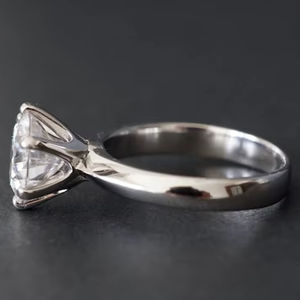 Anillo de compromiso de piedras preciosas de moissanita Original de Plata de Ley 925, joyería fina de corte redondo personalizable - Product Image 5