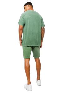 Conjunto de Sudadera con Capucha y Pantalones Cortos de Estilo Vintage para Hombre, Lavado Ácido, Unisex, Informal, Liso, Conjunto de Camisetas y Pantalones Deportivos - Product Image 4