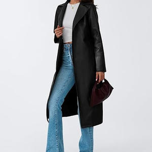 Manteau long en cuir pour femme, haute qualité, mode hiver, design personnalisé, prix de gros, usage régulier - Product Image 6