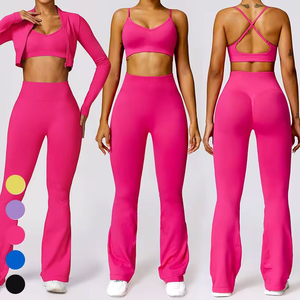 Ropa deportiva para mujer, conjuntos de yoga para gimnasio de 3 piezas, ropa deportiva para mujer, conjuntos de entrenamiento para mujer, fabricante de ropa deportiva para gimnasio - Product Image 5